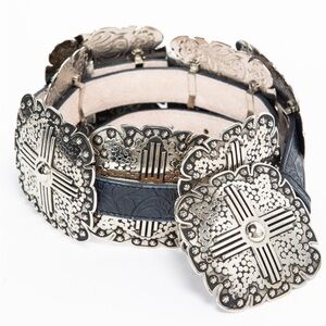 Black Angel Ranch square concho belt